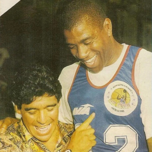 Diego Maradona y Magic Johnson